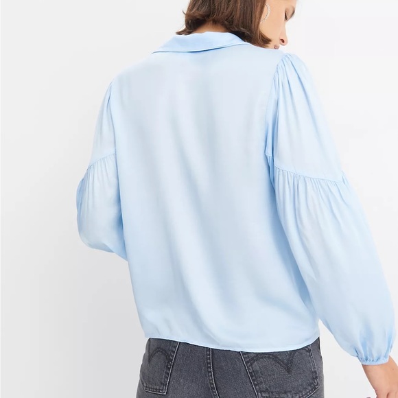 Anthropologie Sz M Pink Ruffled Satin Blouse by Amadi - Picture 3 of 5